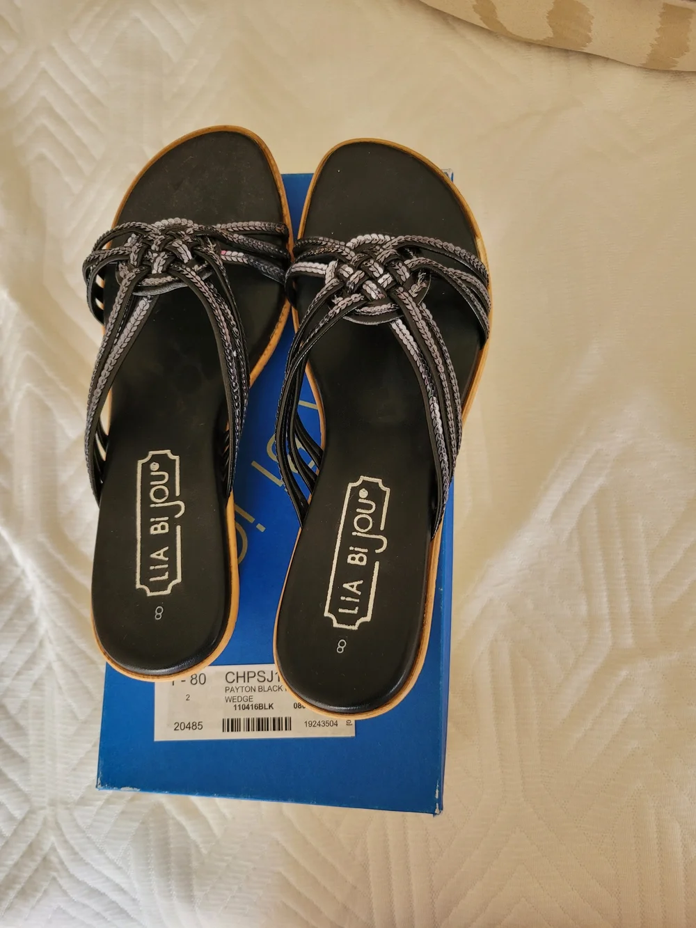 Black Braided Slide Sandals